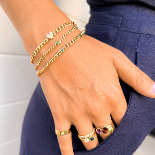 Sarah Chole RILEY DIAMOND 7-STONE CURB CHAIN NECKLACE