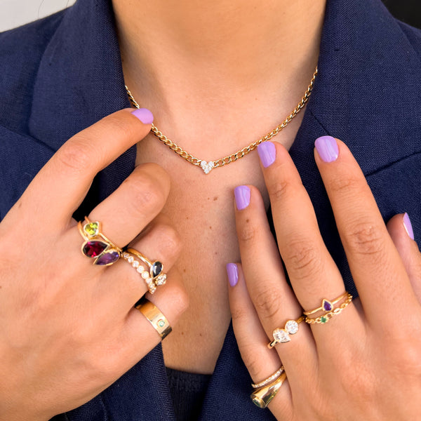 Sarah Chole RILEY DIAMOND HEART CURB CHAIN BRACELET