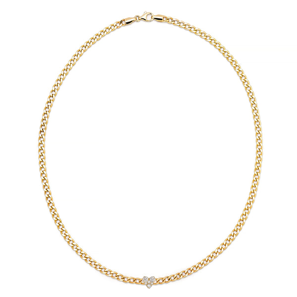 sarah chole RILEY DIAMOND HEART CURB CHAIN NECKLACE