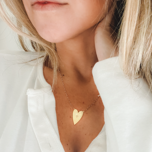 Sarah Chole ALANA ELONGATED HEART NECKLACE