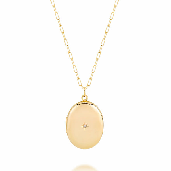 sarah chole ALANA LARGE OVAL DIAMOND LOCKET