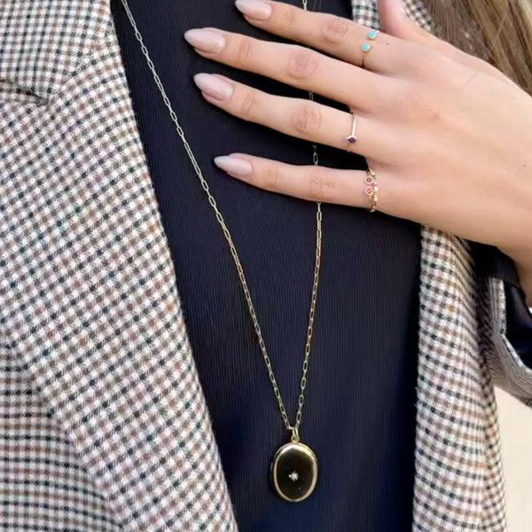 Sarah Chole ALANA LARGE OVAL DIAMOND LOCKET