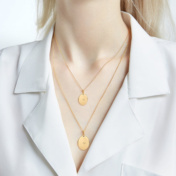 Sarah Chole ALANA MEDIUM OVAL DIAMOND LOCKET