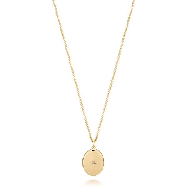 sarah chole ALANA SMALL OVAL DIAMOND LOCKET