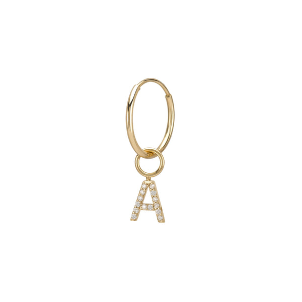 sarah chole AMELIA DIAMOND INITIAL HOOP SINGLES