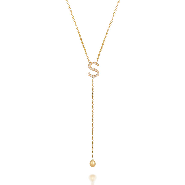 sarah chole AMELIA DIAMOND INITIAL LARIAT