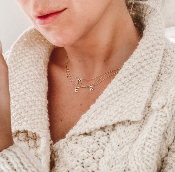 Sarah Chole AMELIA DIAMOND INITIAL NECKLACE