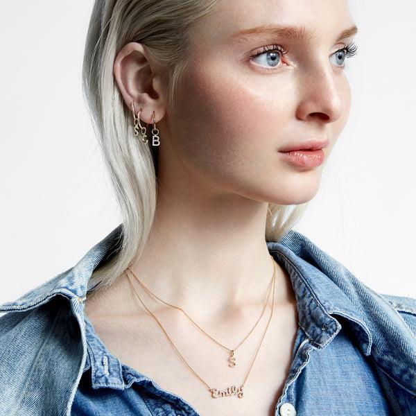 Sarah Chole AMELIA DIAMOND INITIAL PENDANT
