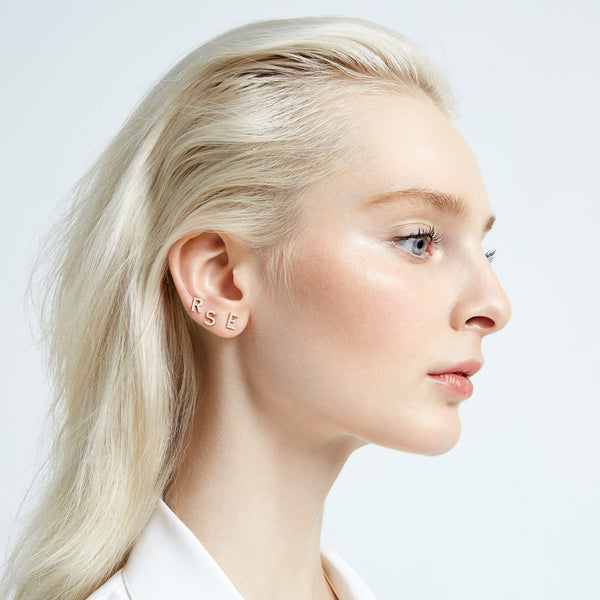 Sarah Chole AMELIA DIAMOND INITIAL STUDS-PAIR