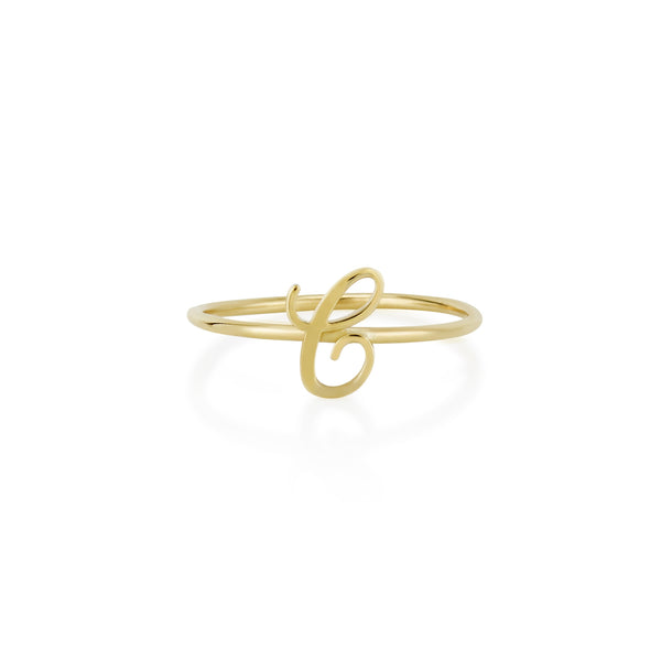 Sarah Chole AMELIA SCRIPT INITIAL STACKABLE RING