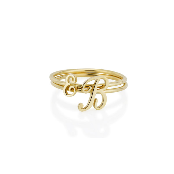 Sarah Chole AMELIA SCRIPT INITIAL STACKABLE RING