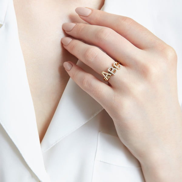 Sarah Chole AMELIA STACKABLE DIAMOND INITIAL RING