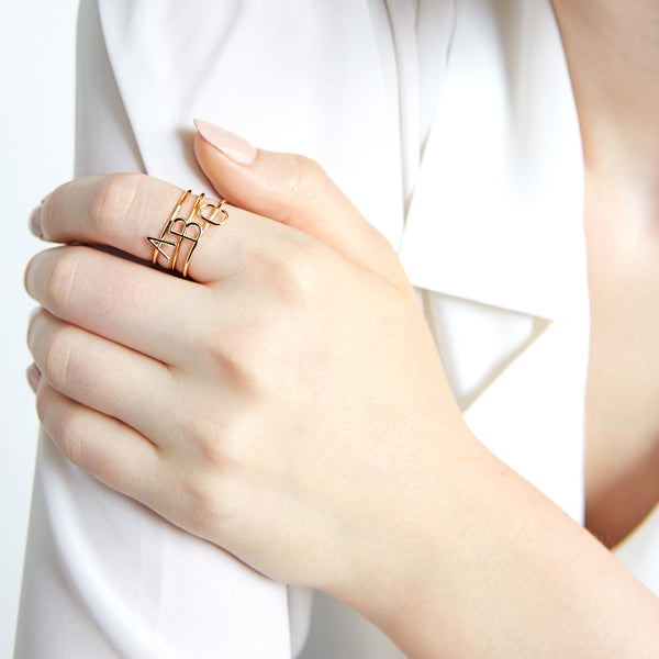 Sarah Chole AMELIA STACKABLE INITIAL RING