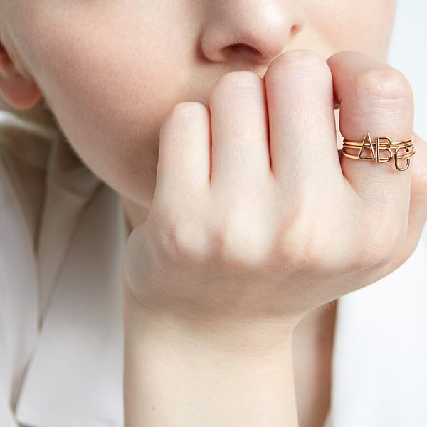 Sarah Chole AMELIA STACKABLE INITIAL RING