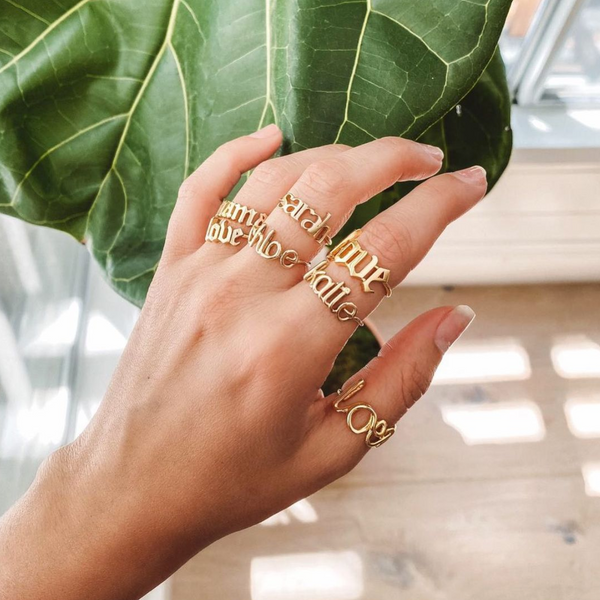 Sarah Chole AVA BLOCK DAINTY CUSTOM RING