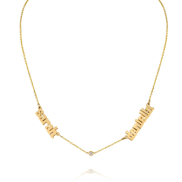 sarah chole AVA DUO NAME NECKLACE WITH DIAMOND