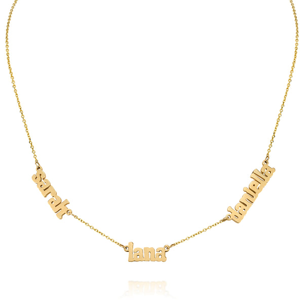 Sarah Chole AVA MULTI NAME BLOCK NECKLACE