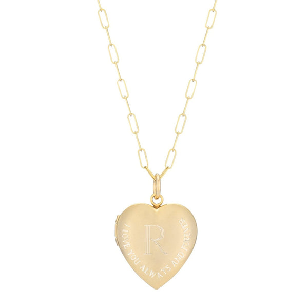 sarah chole CHARLI LARGE HEART ENGRAVED LOCKET
