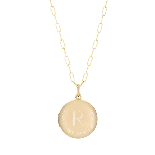 Sarah Chole CHARLI LARGE ROUND ENGRAVED LOCKET