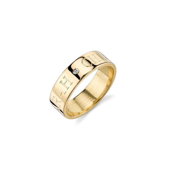 sarah chole CIELA DIAMOND-DUO NAME RING BAND