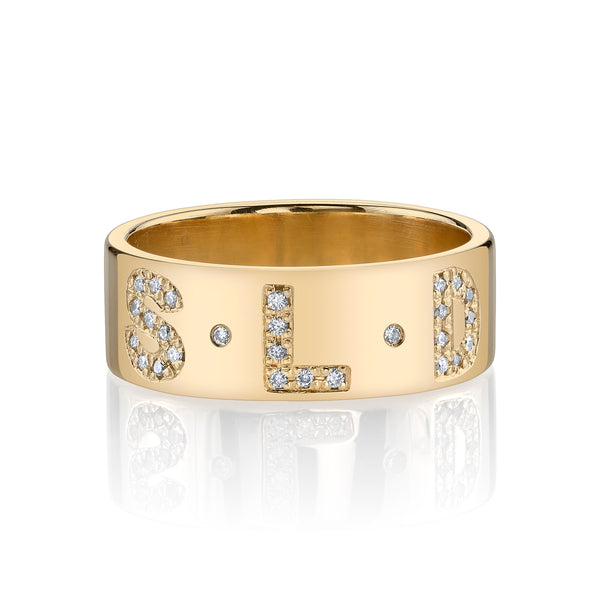 sarah chole CIELA PAVE DIAMOND MULTI INITIAL RING