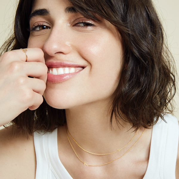 sarah Chole DASHA ASYMMETRIC INITIAL NECKLACE