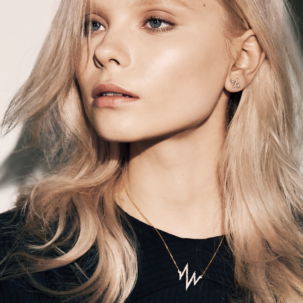 Sarah Chole HEART.BEAT DIAMOND STUDS