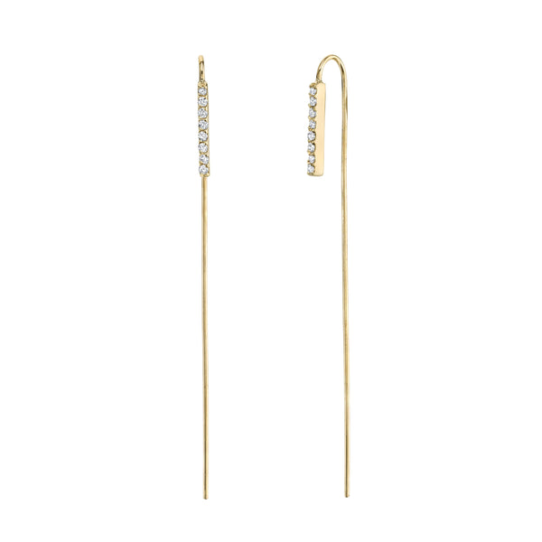 sarah chole KARLA DIAMOND BAR THREADED EARRINGS