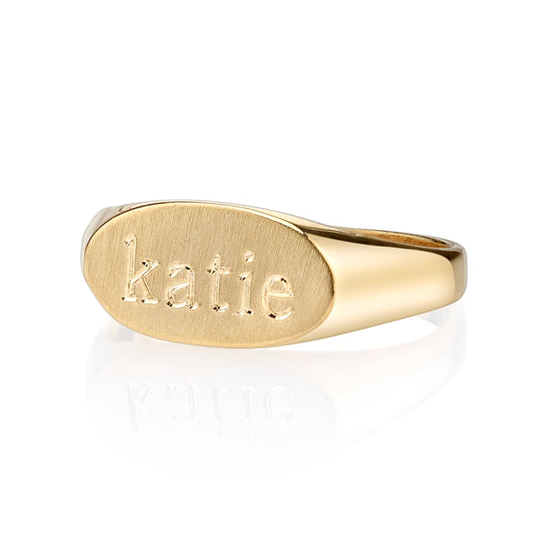Sarah Chole LANA TEXT SIGNET RING