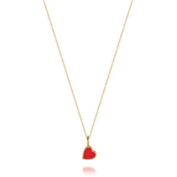 sarah chole LOVE COUNT ® ENAMEL HEART NECKLACE-RED