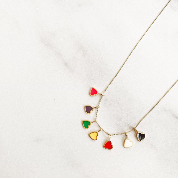 Sarah Chole LOVE COUNT ® ENAMEL HEART NECKLACE-RED