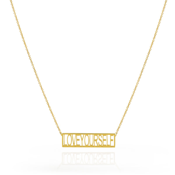 sarah chole MRSxSC LOVEYOURSELF BAR NECKLACE