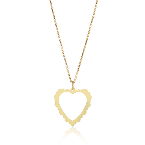 sarah chole PARKER SCALLOPED HEART CHARM NECKLACE