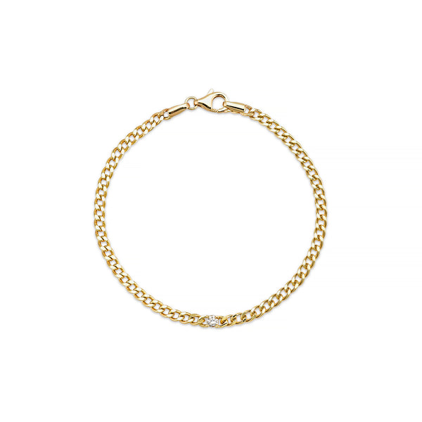 sarah chole RILEY SOLITAIRE CURB CHAIN BRACELET