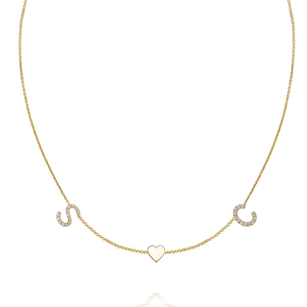 Sarah Chole SHAYNA DIAMOND DUO HEART NECKLACE