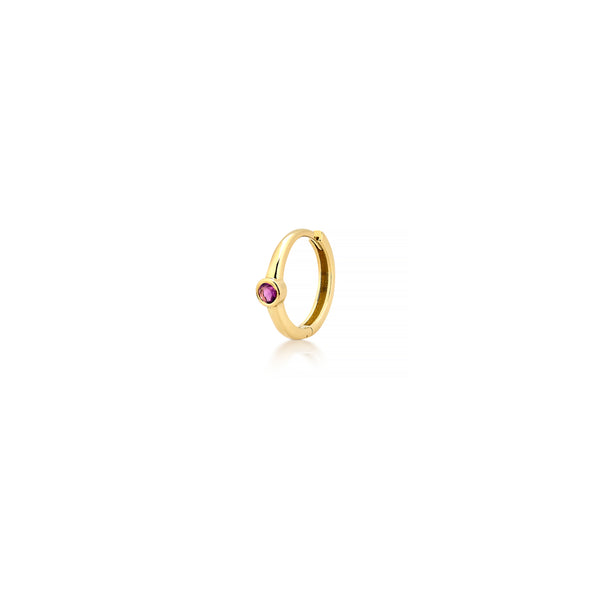 sarah chole SLDA BEZEL BIRTHSTONE HOOP SINGLES