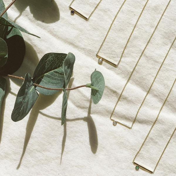 Sarah Chole SLDA BIRTHSTONE BEZEL ACCENT NECKLACE