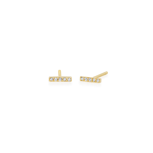 Sarah Chole SLDA MINI DIAMOND BAR EARRING (PAIR)