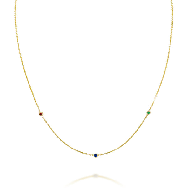 sarah chole SLDA TRIO CUSTOM BIRTHSTONE NECKLACE