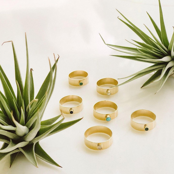 Sarah Chole SLDA BIRTHSTONE STACKABLE CIGAR RING BAND