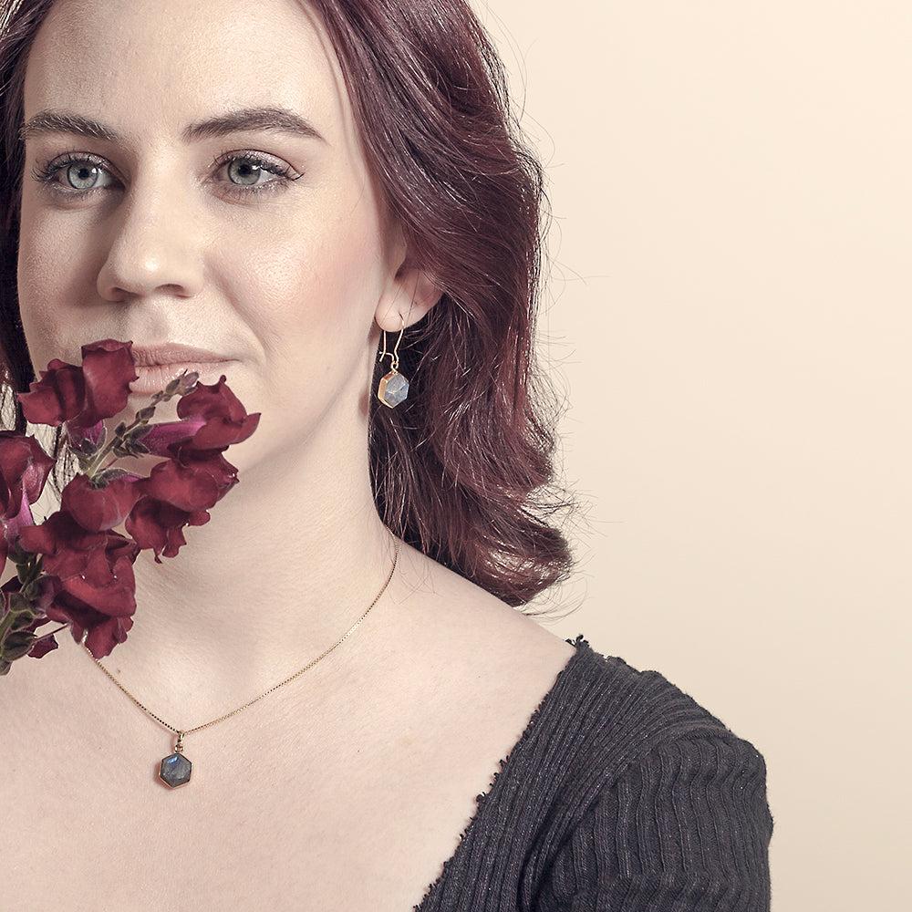 Saraswati Designs Honeybee Necklace - Labradorite & Gold