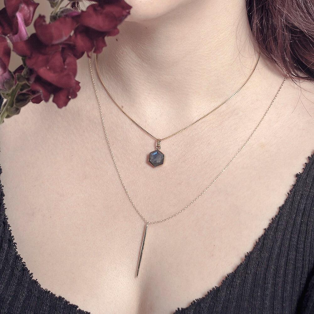 Saraswati Designs Honeybee Necklace - Labradorite & Gold