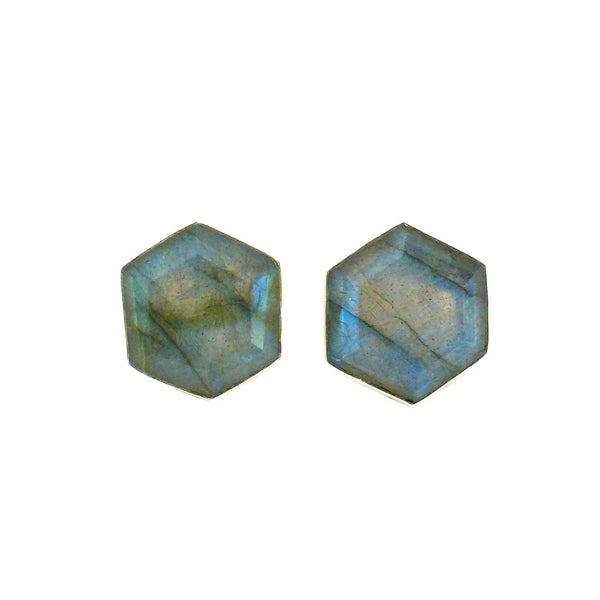 saraswati designs Honeybee Studs - Labradorite & Silver