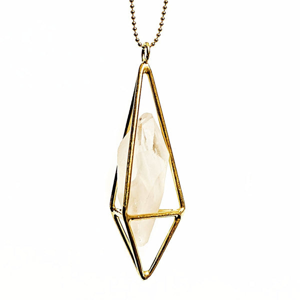 saraswati designs Lumia Necklace - Crystal Quartz & Gold