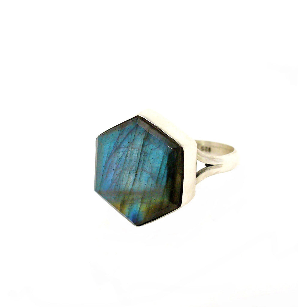 saraswati designs Honeybee Ring - Labradorite & Silver