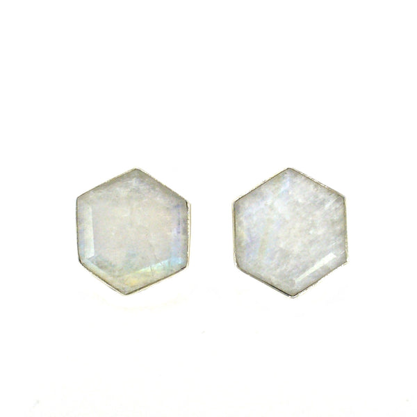 saraswati designs Honeybee Studs - Moonstone & Silver