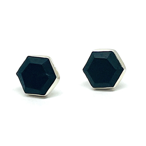 saraswati designs Honeybee Studs - Shungite & Silver