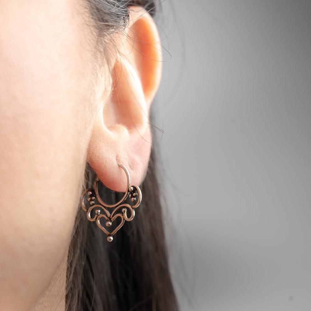 Saraswati Designs Lakshmi Earrings - Silver