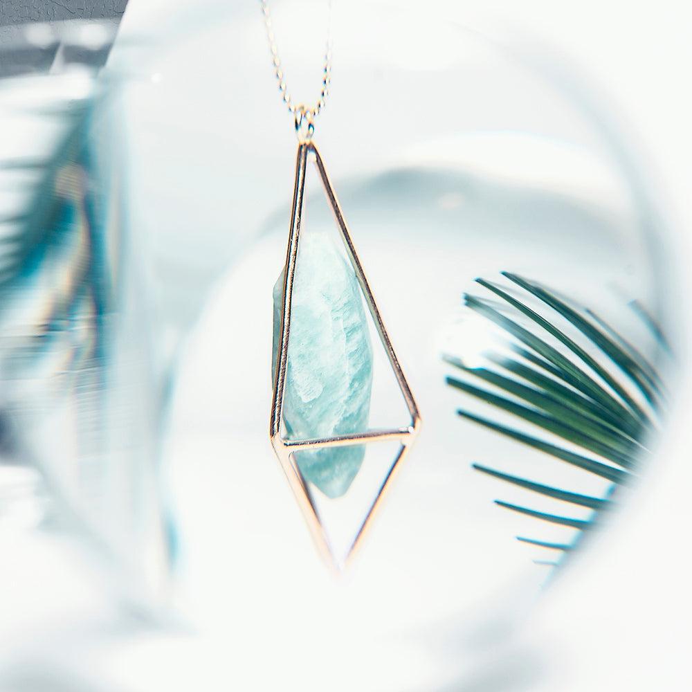 saraswati designs Lumia Necklace - Amazonite & Gold