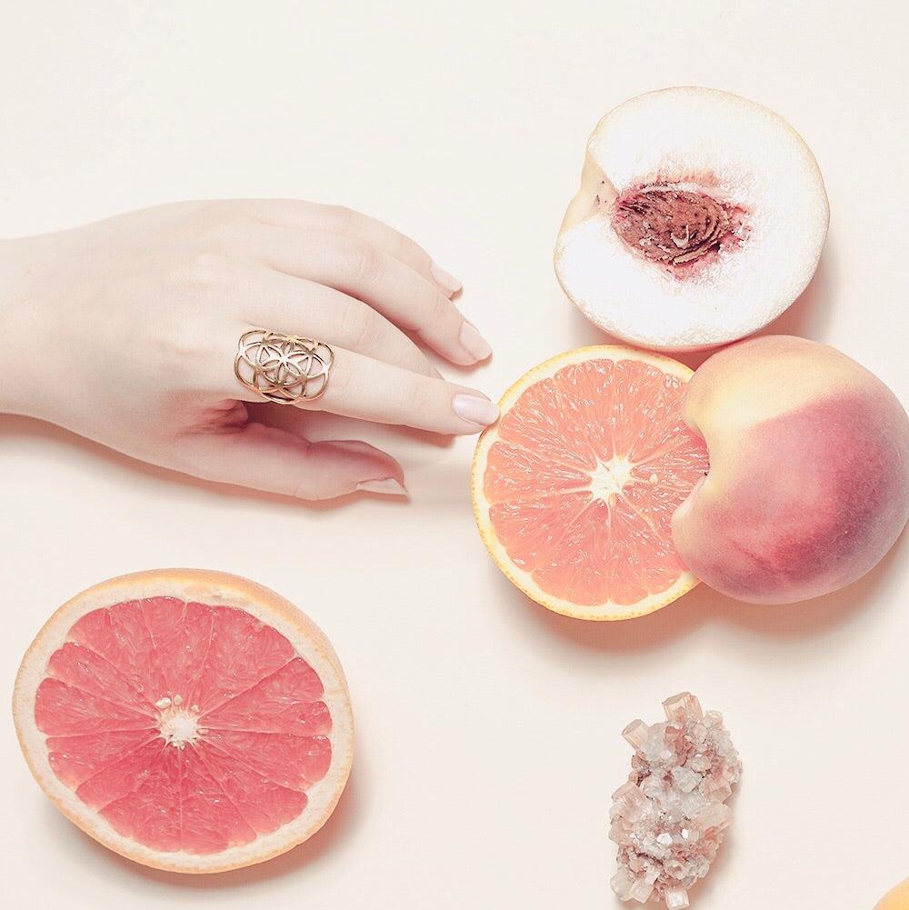 saraswati designs Seed of Life Ring - Brass